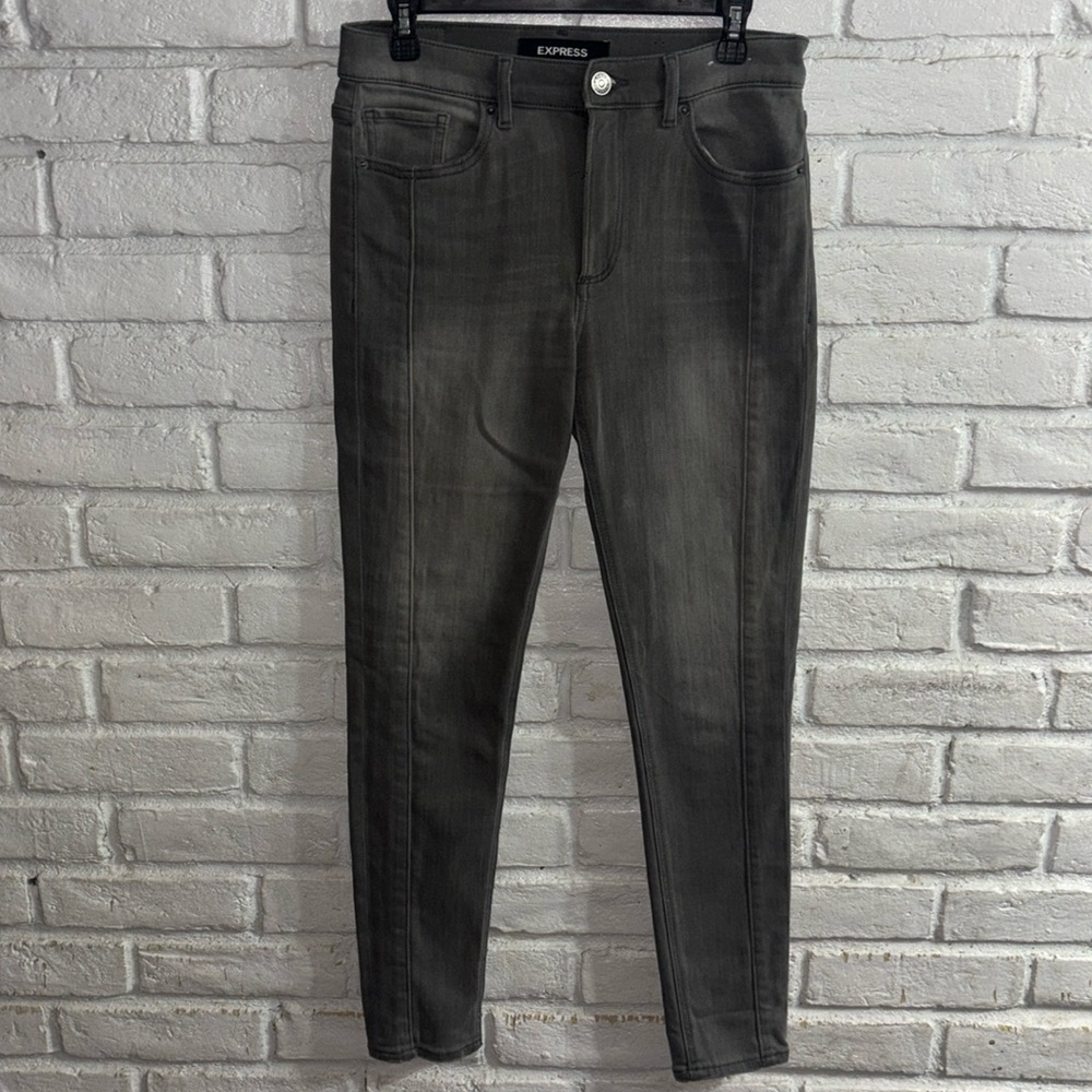 Express Woman Ankle Legging High Rise Gray Jeans size 6